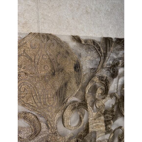 NWOT Luxury Sheer Curtain Panel Bronze Swirls 52"x86" Polyester - Picture 3 of 4